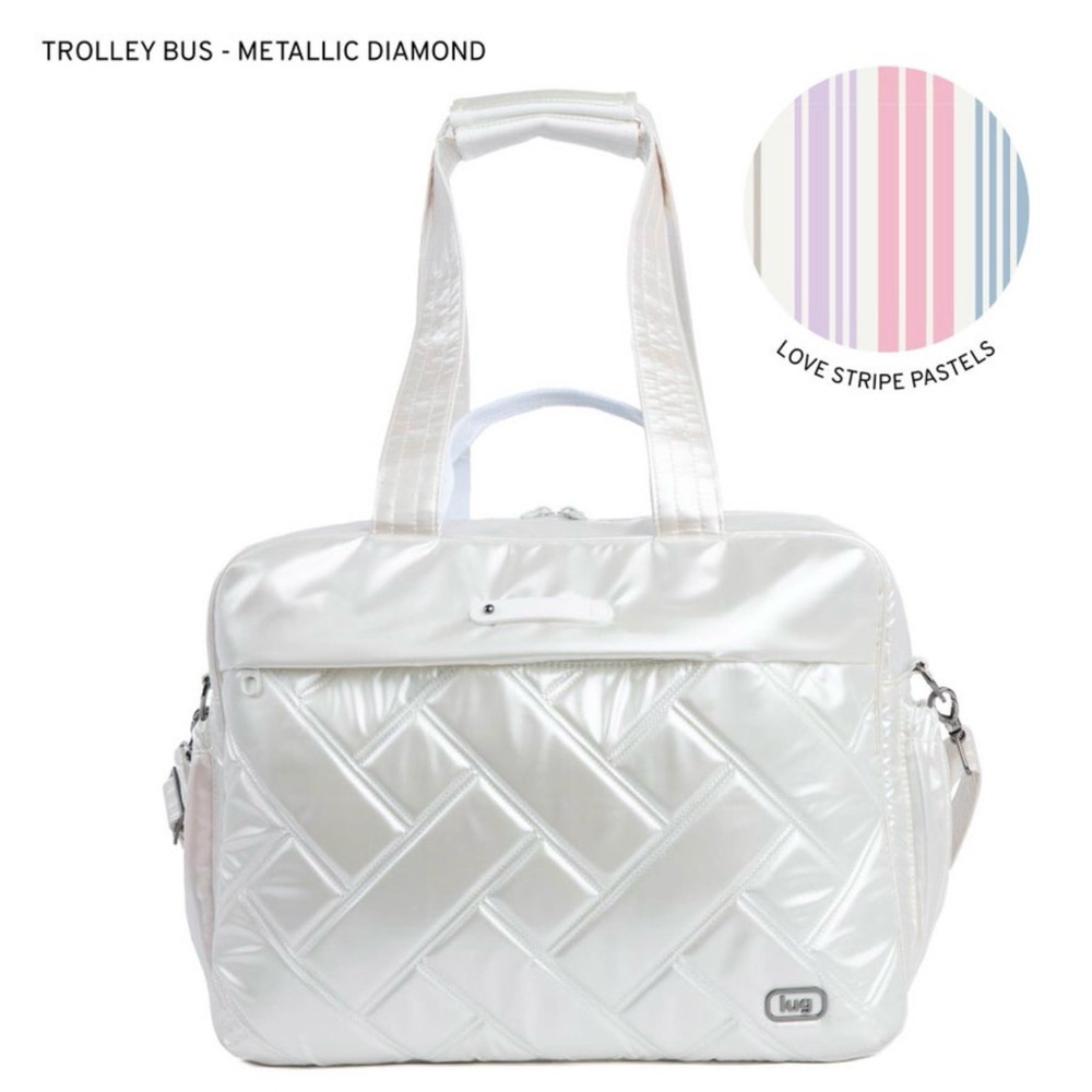 Lug Trolley Bus Metallic Diamond Tote Bag